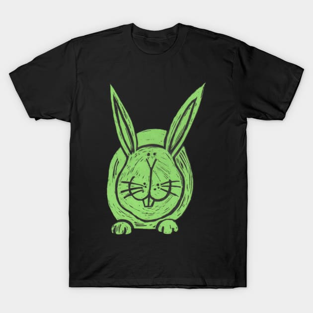 Rabbit, A big, green rabbit! T-Shirt by krisevansart